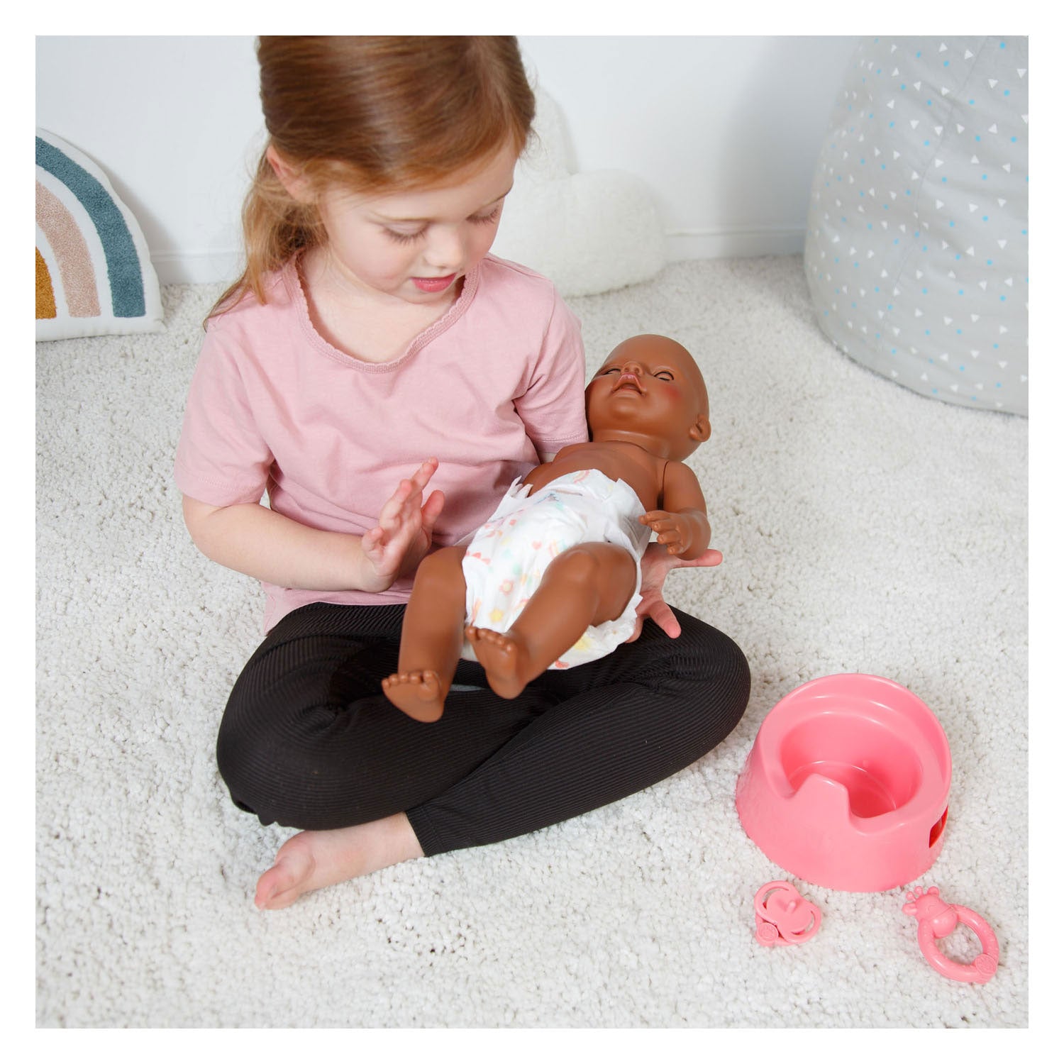 Heless - Heless Poppenpotje met accessoires roze - 15cm