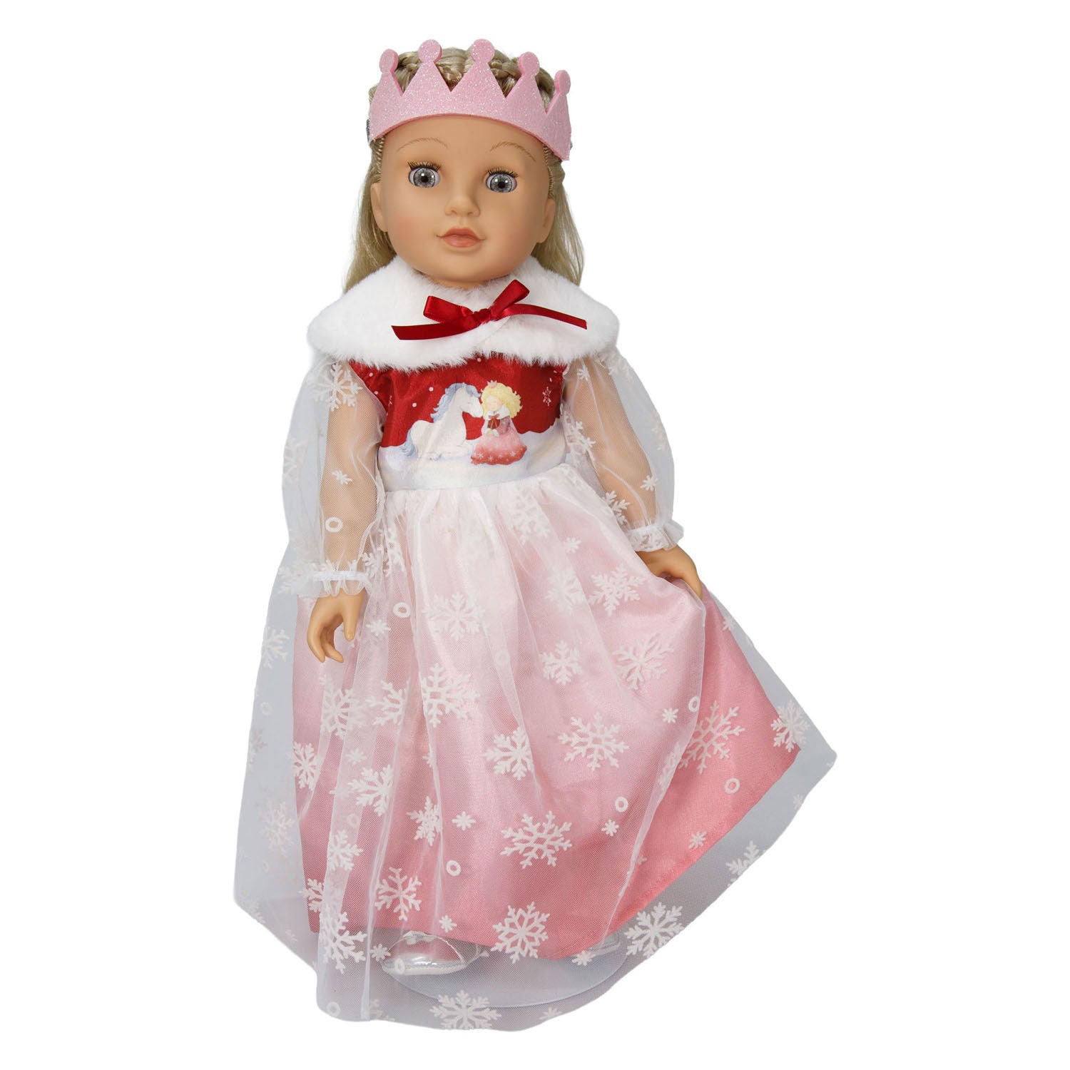 Heless - Heless Poppenjurk winterprinses lumi met kroon en cape - maat 35-45 cm