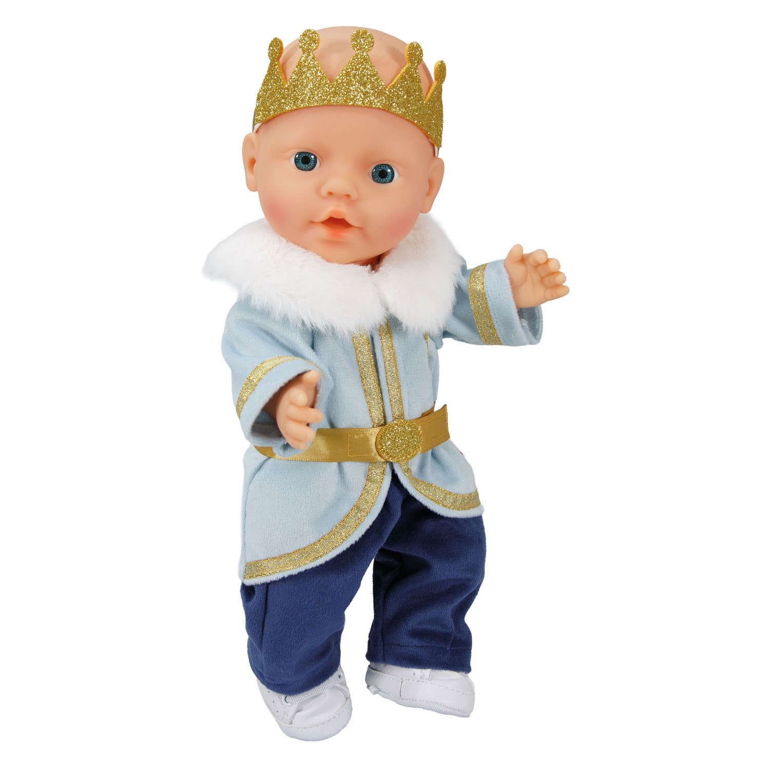 Heless - Heless Poppenoutfit winterprins luka met kroon en kraag - maat 35-45 cm