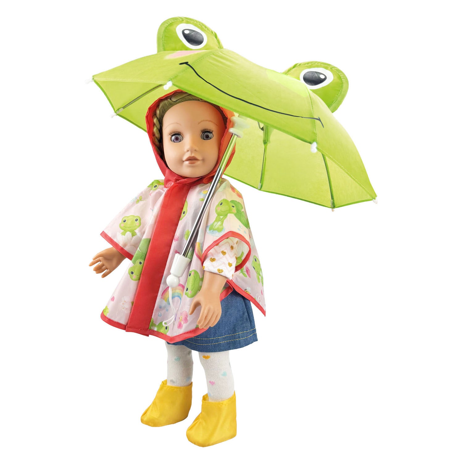 Heless - Heless Regenpak voor poppen met regenjas paraplu en laarzen - maat 28-35cm