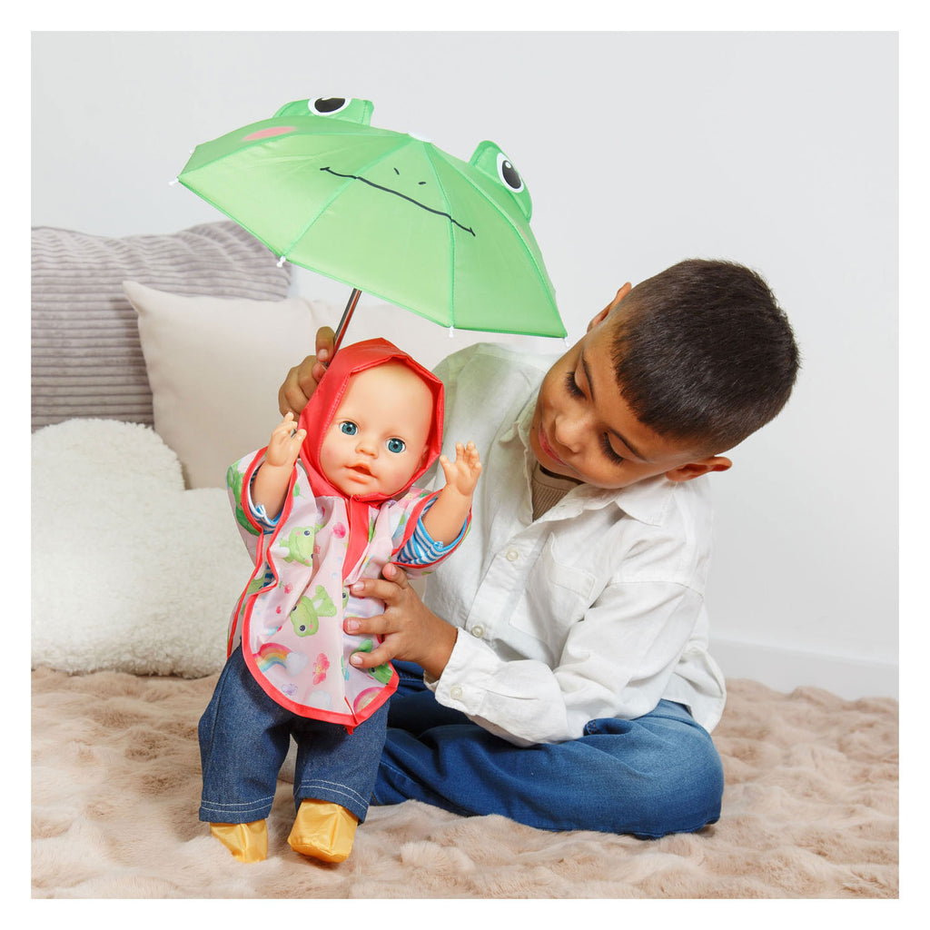 Heless - Heless Regenpak voor poppen met regenjas paraplu en laarzen - maat 28-35cm
