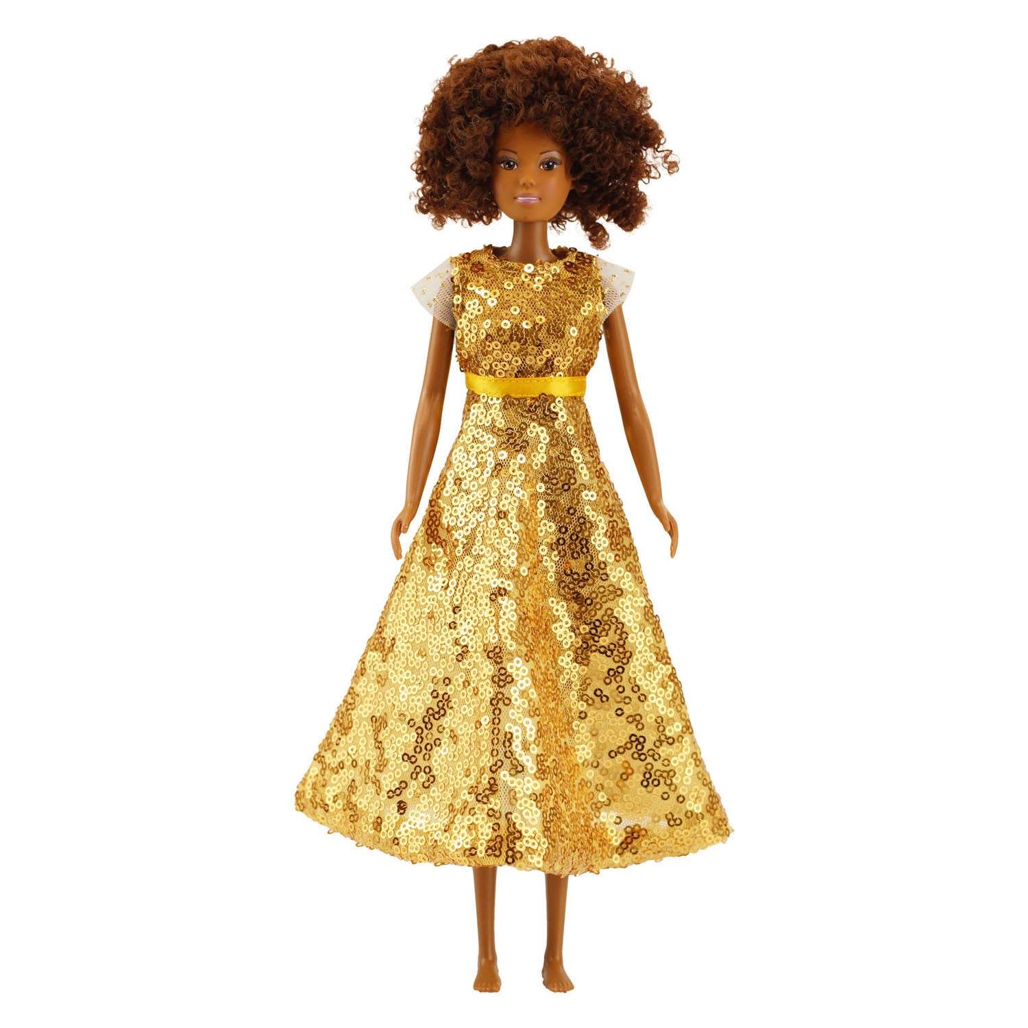 Heless - Heless Paillettenjurk goldstar voor modepoppen - 29cm