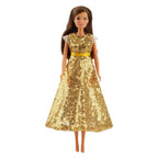 Heless - Heless Paillettenjurk goldstar voor modepoppen - 29cm