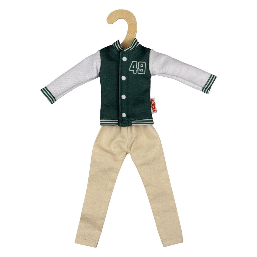Heless - Heless Varsity jack met broek voor modepoppen - 29cm