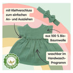 Heless - Heless Meisjes babypop met groen jurkje - 34cm
