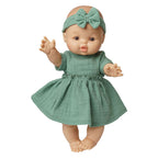 Heless - Heless Meisjes babypop met groen jurkje - 34cm