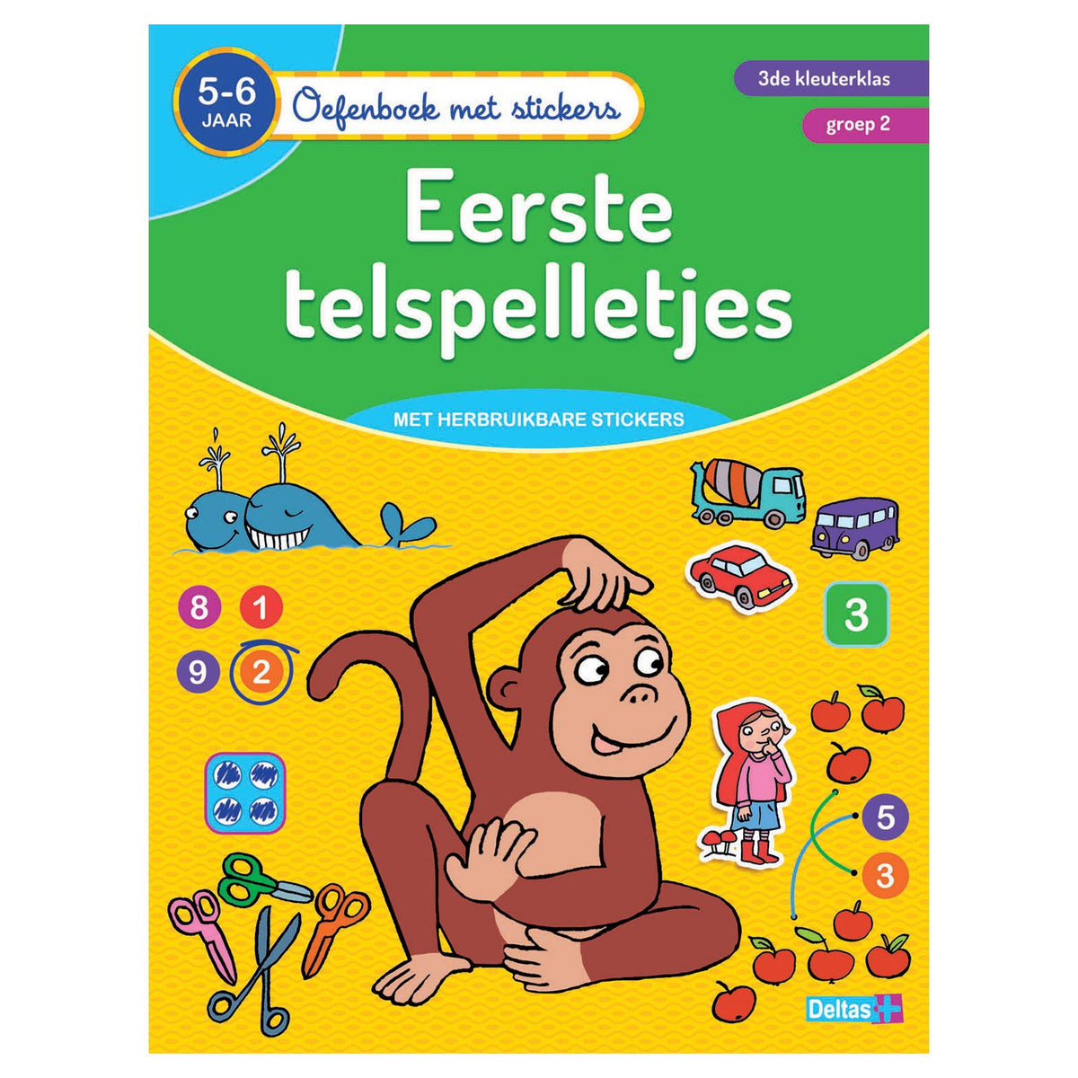 Deltas oefenboek met stickers - eerste telspelletjes (5-6 jaar)