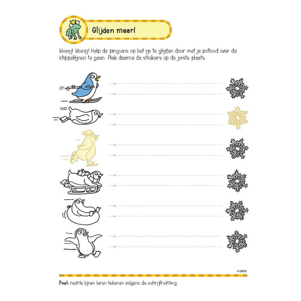 Deltas oefenboek met stickers - eerste schrijfspelletjes (5-6 jaar)