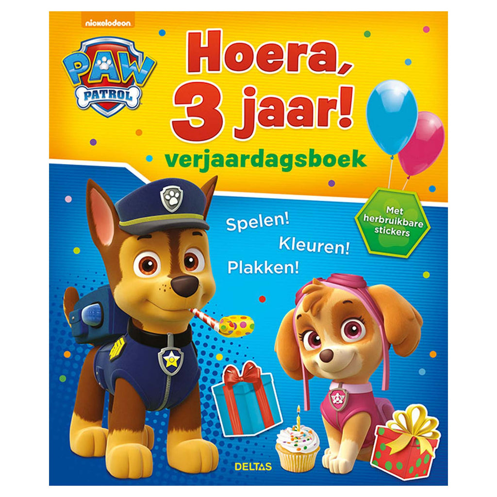 Deltas paw patrol verjaardagsboek - hoera, 3 jaar!