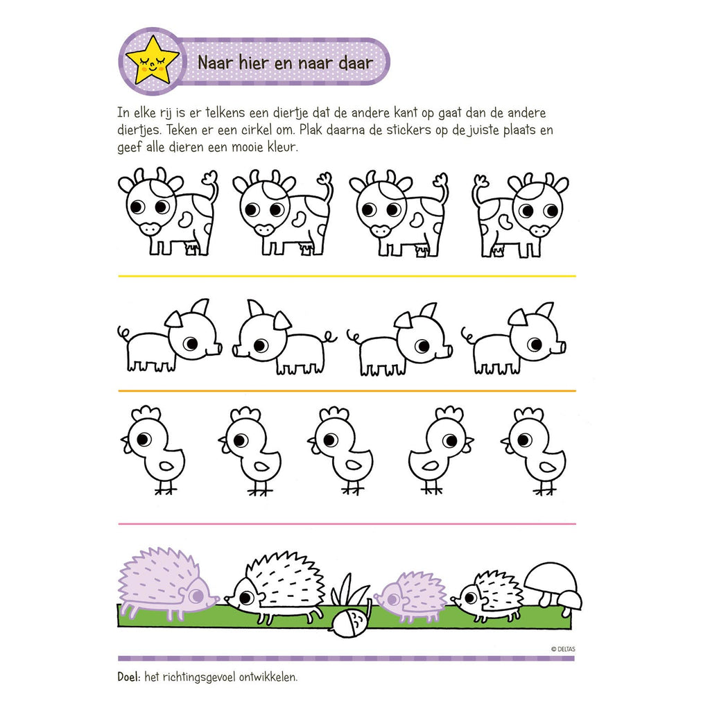 Deltas oefenpret met stickers groep 1- schrijven, lezen, tellen (4-5 jaar)