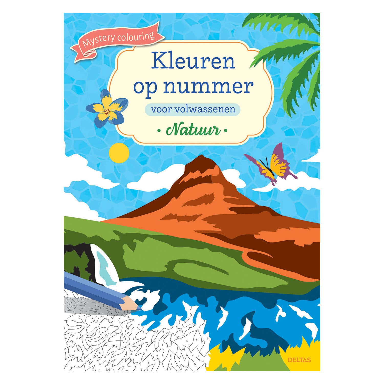 Deltas kleuren op nummer v. volwassenen natuur