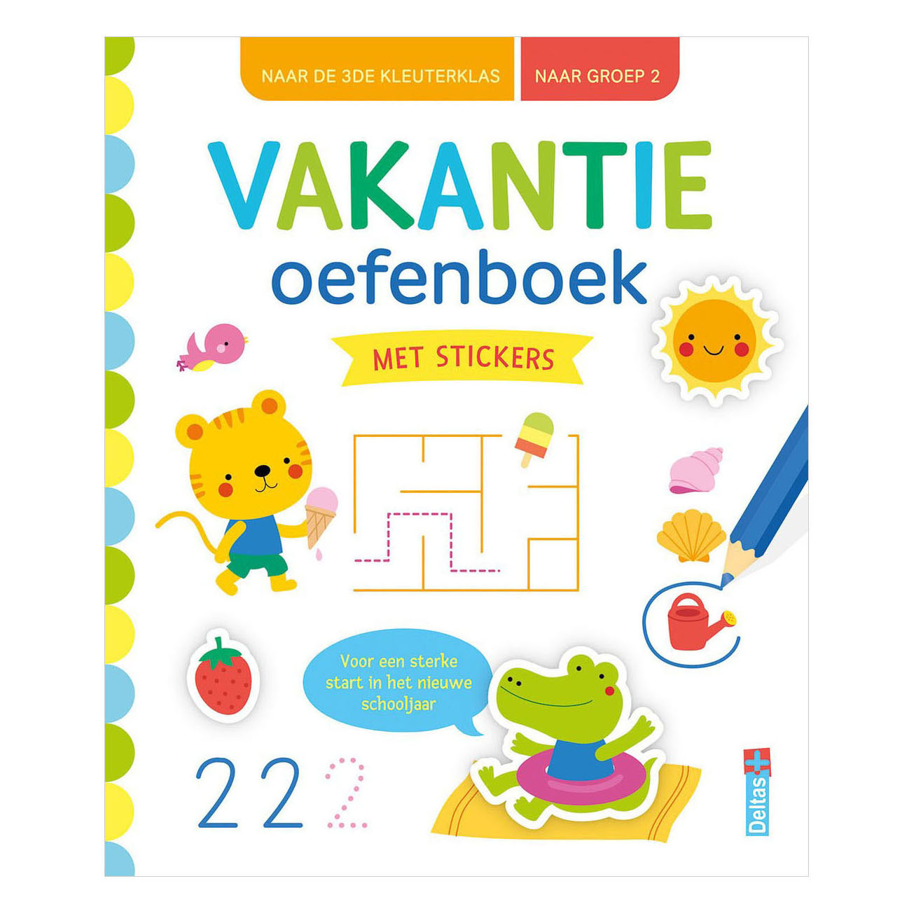 Deltas - Deltas Vakantie oefenboek met stickers naar groep 2