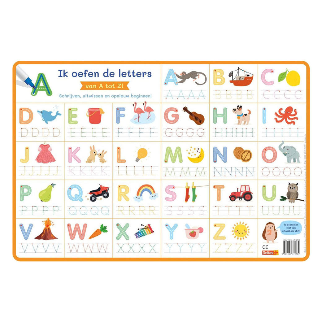 Deltas - Deltas Ik oefen de letters van a tot z - educatieve onderlegger