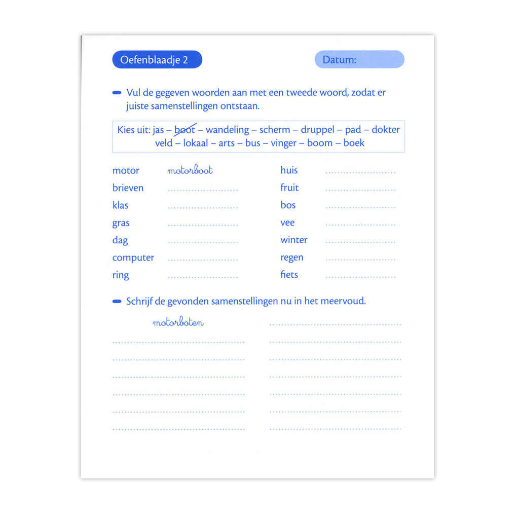 Deltas oefenblaadjes spelling (9-10j) woordleer en zinsontleding