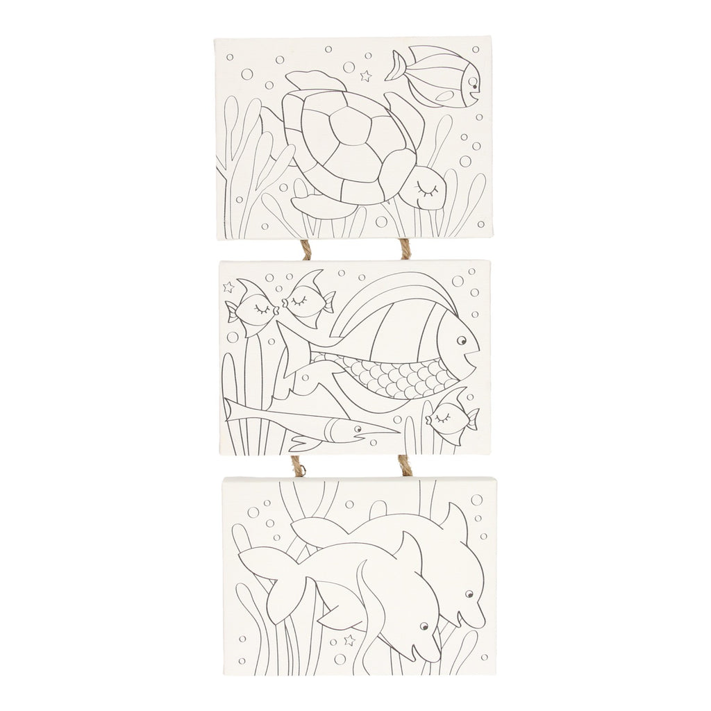 Wins holland canvas schilderset onderwaterwereld, set van 3 stuks