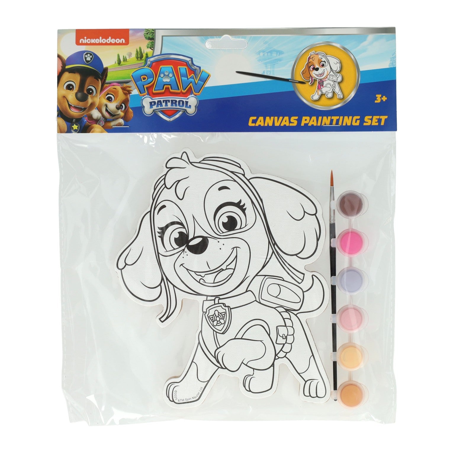 Wins Holland - Wins Holland Canvas schilderen paw patrol - skye - incl penseel en 6 kleuren verf