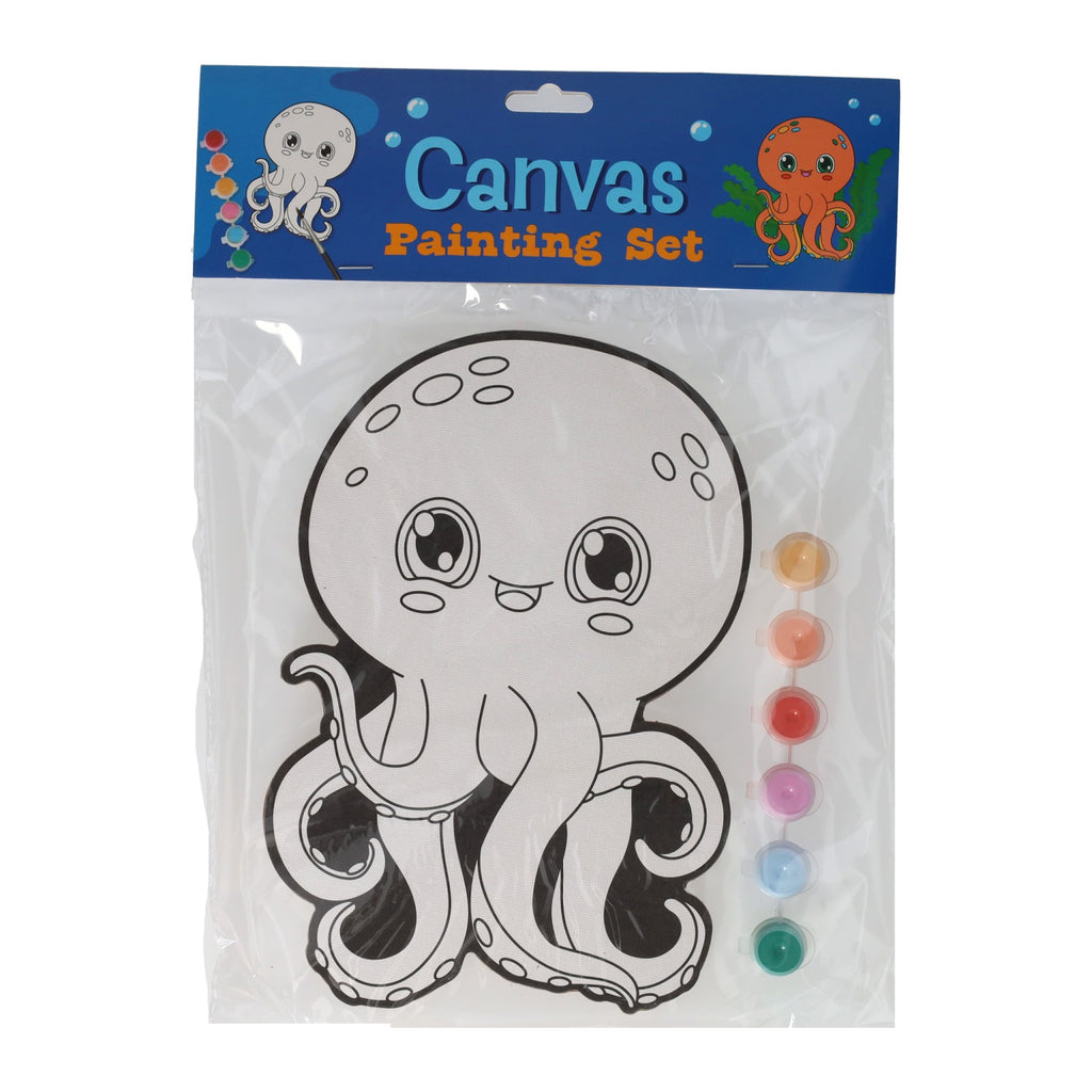 Wins Holland - Wins Holland Canvas schilderen - octopus - incl penseel en 6 kleuren verf