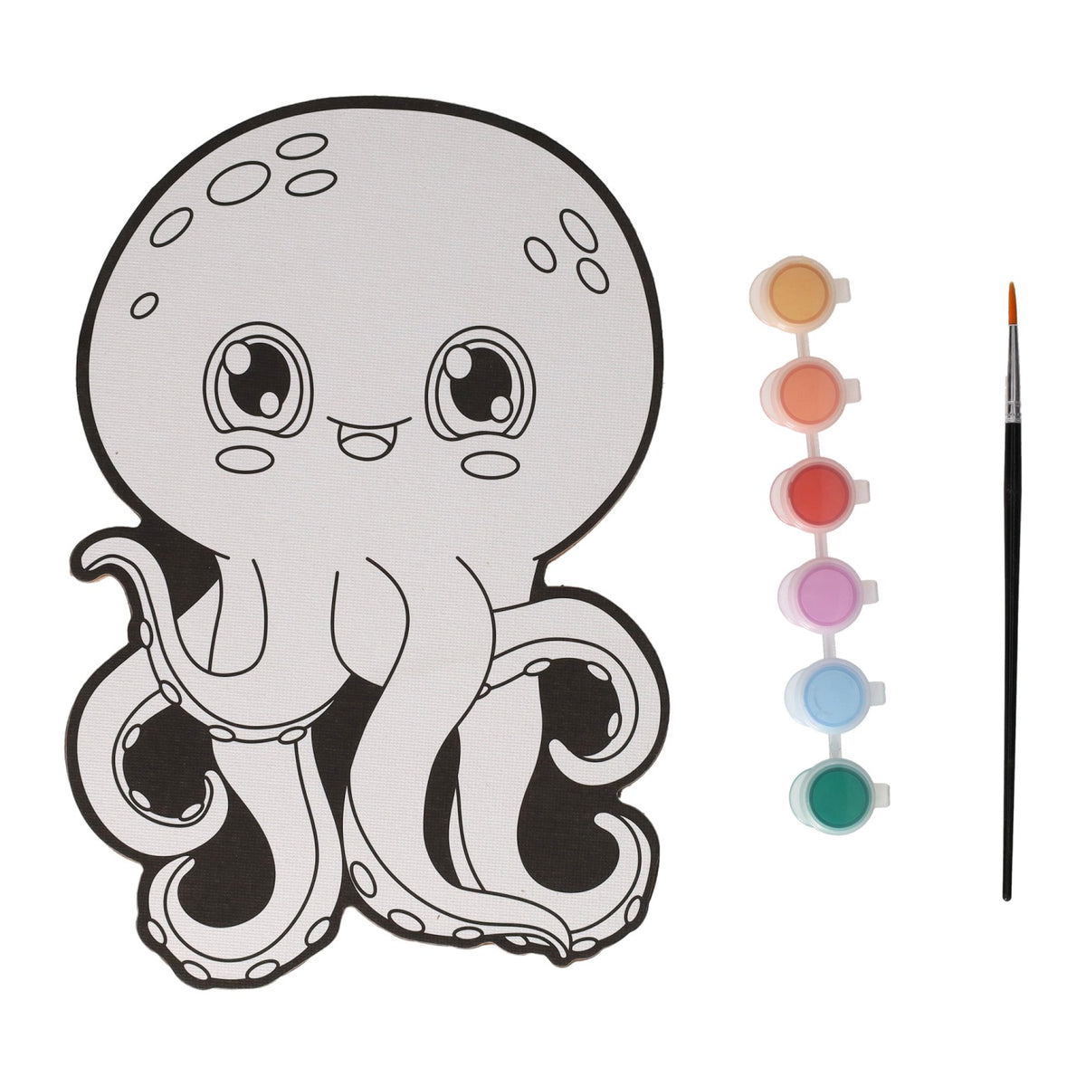 Wins Holland - Wins Holland Canvas schilderen - octopus - incl penseel en 6 kleuren verf