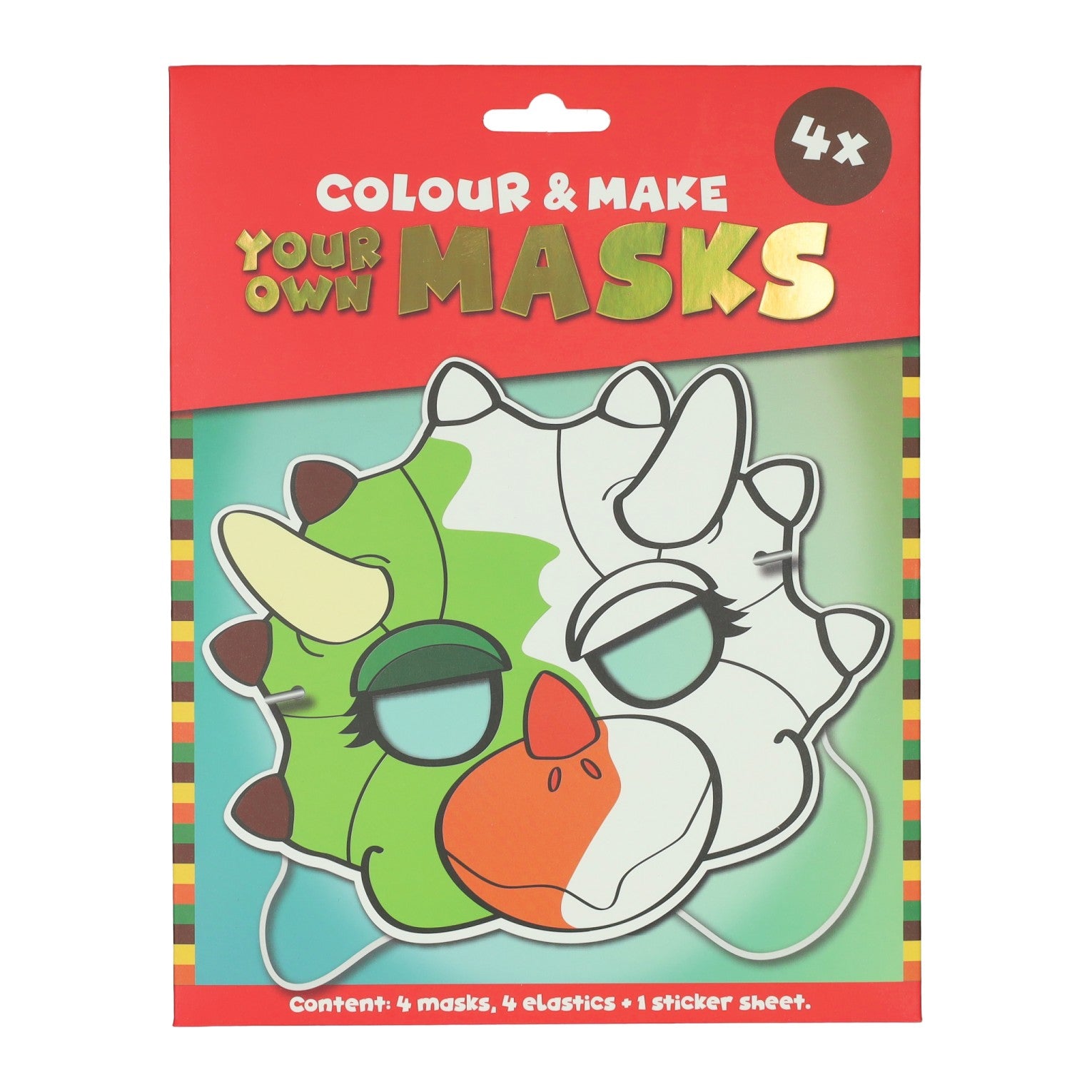 Wins Holland - Wins Holland Kleur je eigen masker dino - 4 maskers