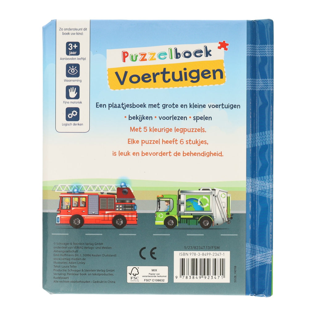 Wins Holland - Wins Holland Puzzelboek voertuigen - 5 legpuzzels