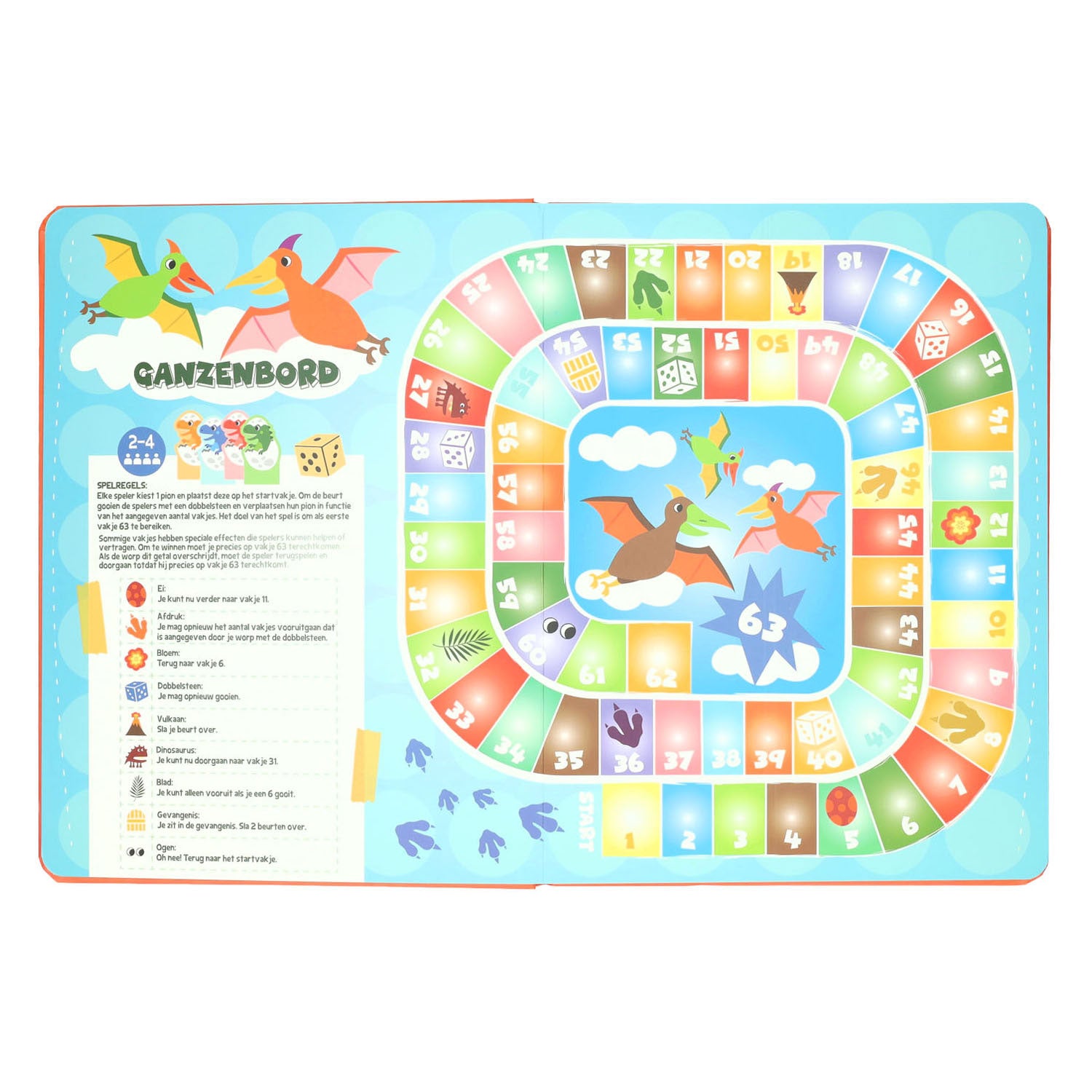 Wins Holland - Wins Holland Bordspellen boek 8 spellen dinosaurus - 3jr.