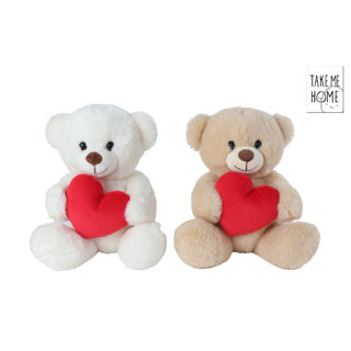 Take me home knuffel pluche - beer met hart, 21cm