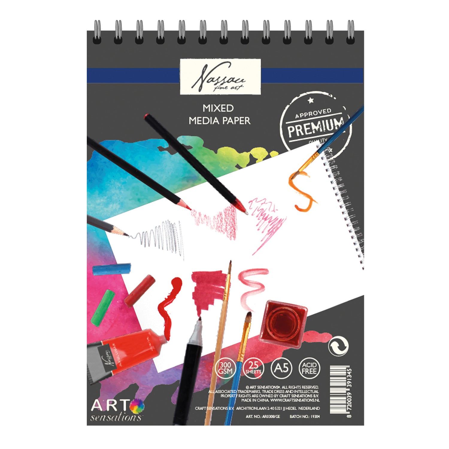 Creative Craft Group - Creative Craft Group Schetsboek mixed media papier a5 25 vellen