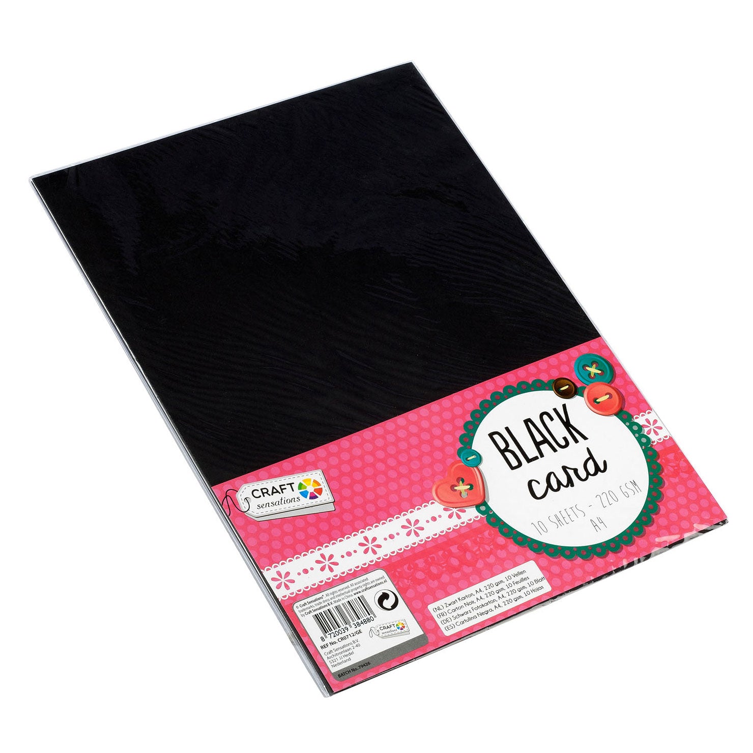 Creative Craft Group - Creative Craft Group Hobbykarton zwart a4 10 vellen