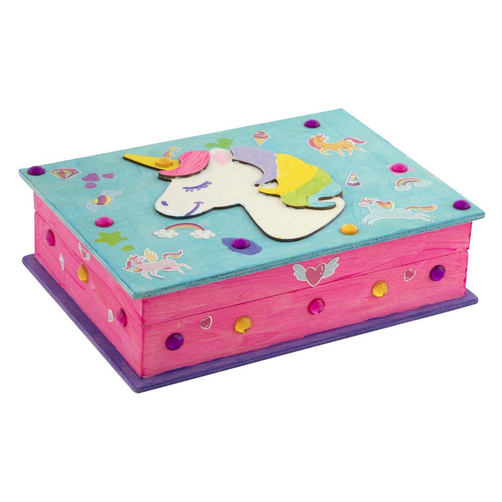 Moxy versier je eigen houten eenhoorn sieradendoos