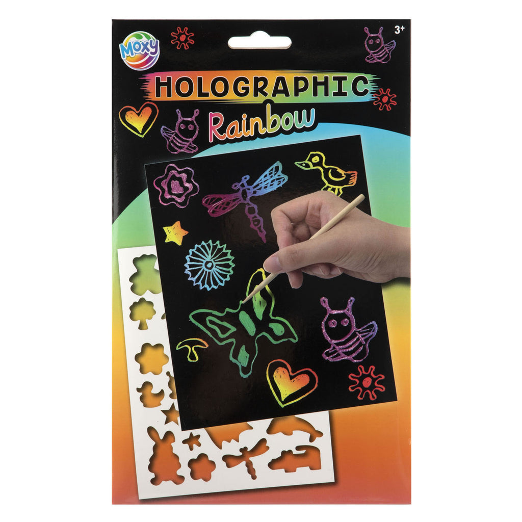 Creative Craft Group - Creative Craft Group A5 kraskaarten glitter/regenboog - 4 kraskaarten