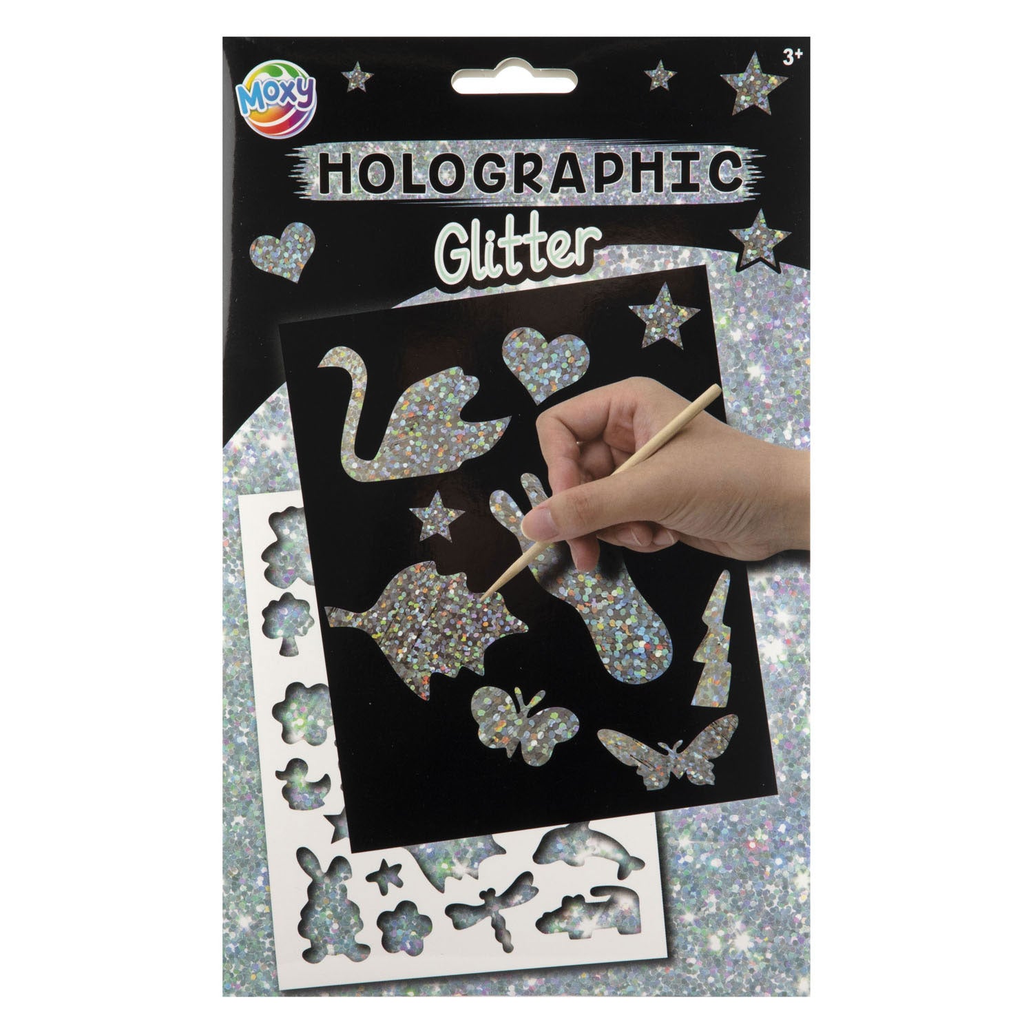 Creative Craft Group - Creative Craft Group A5 kraskaarten glitter/regenboog - 4 kraskaarten