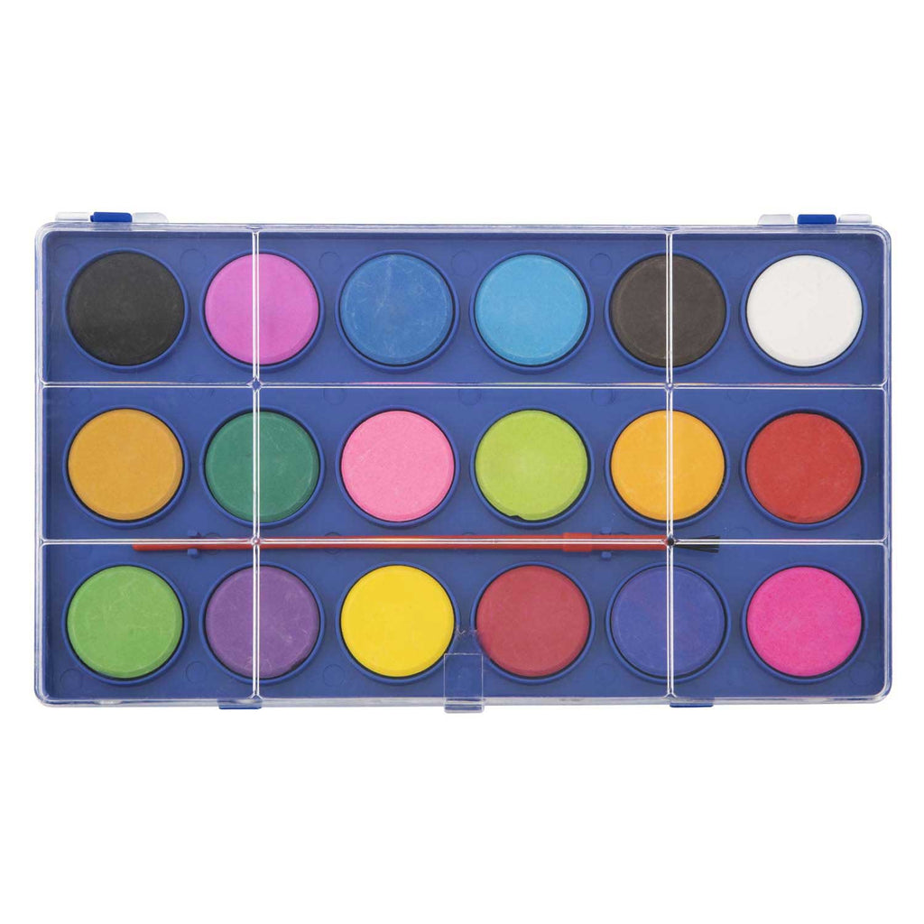Grafix - Grafix Waterverfpalet met kwast 18 kleuren.