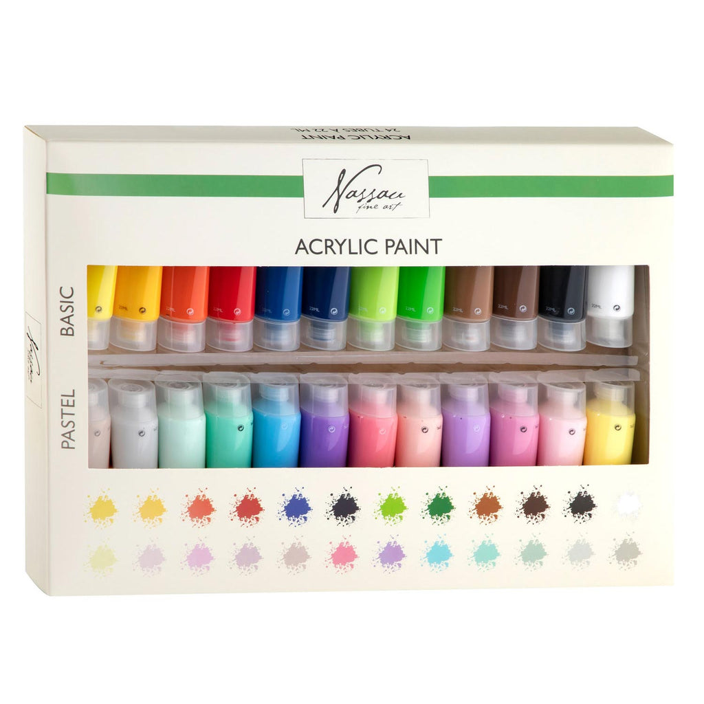 Nassau Fine Art - Nassau Fine Art Nassau acrylverf basis en pastelkleuren 24x22ml
