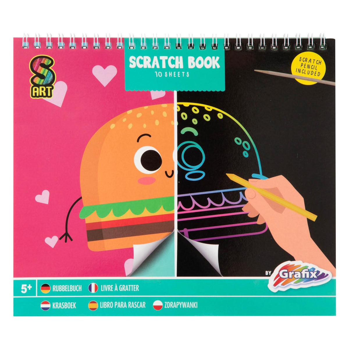 Grafix krasboek monstertje, 10 vellen