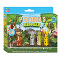 Creative craft group houten kegelpoppetjes knutselset - jungle