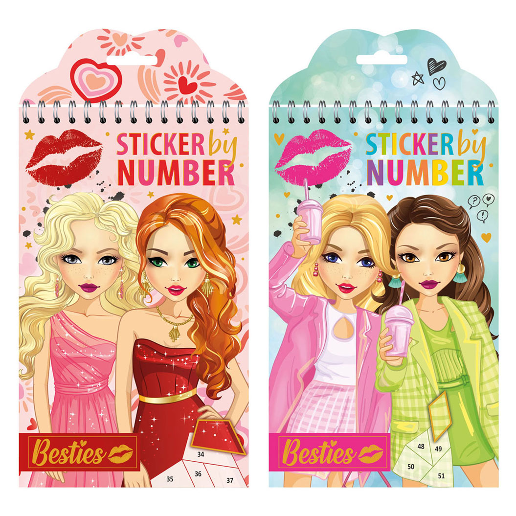 Besties - stickeren op nummeren 18dlg.