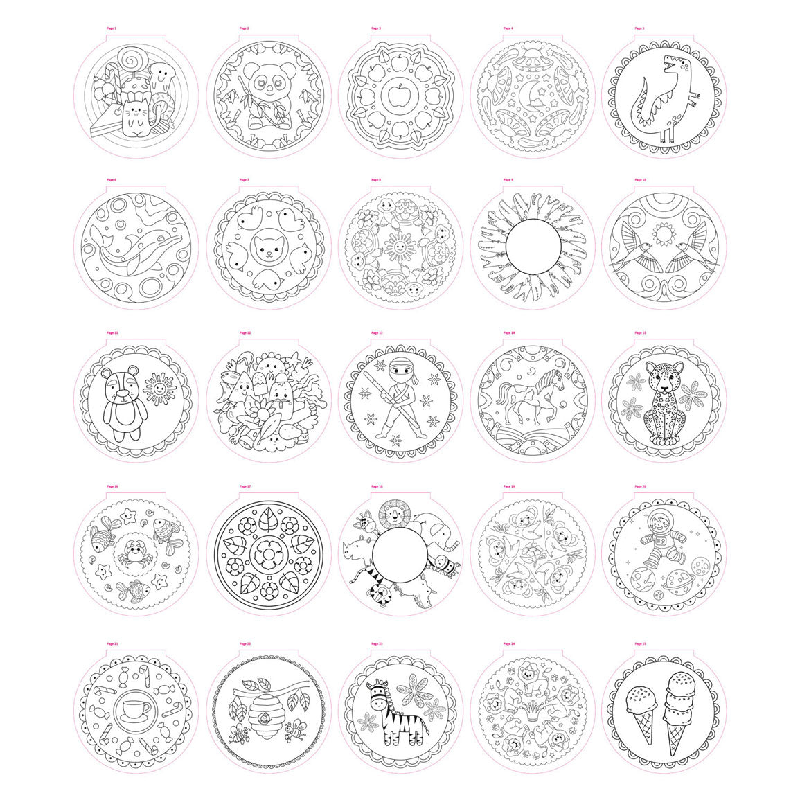 Grafix mandala kleurboek 25blz ø15cm