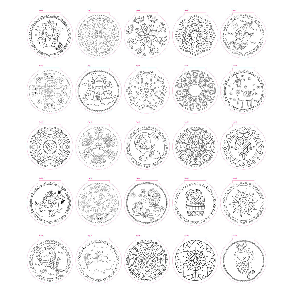 Grafix mandala kleurboek 25blz ø15cm