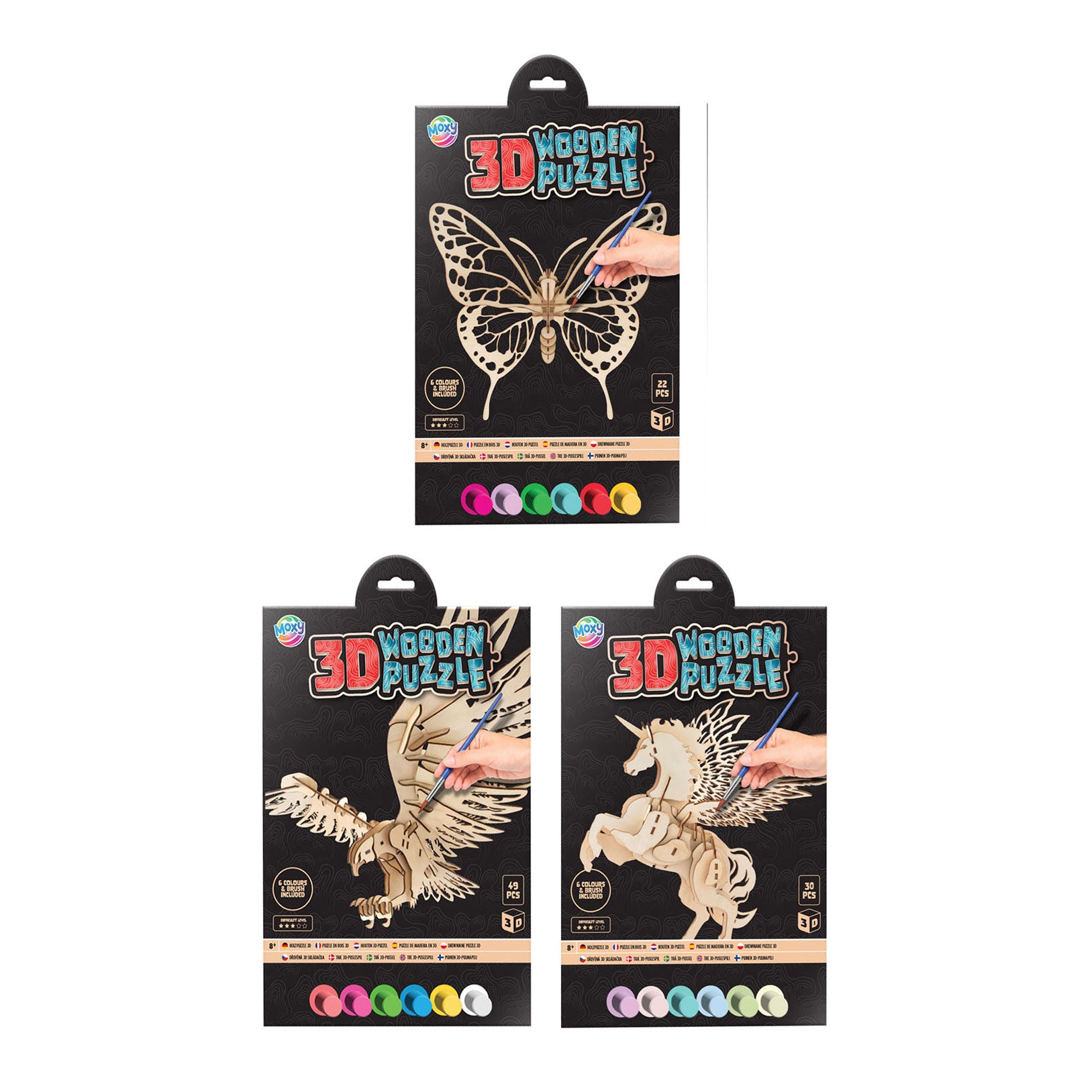 Creative Craft Group - Creative Craft Group Houten 3d puzzel dier met verf en penseel
