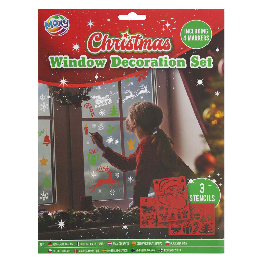 Creative Craft Group - Creative Craft Group Kerst raamsjablonen set met raamstiften