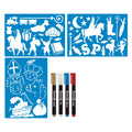 Sint raam decoratieset 3 sheets a4 + 4 stiften | 4 stuks