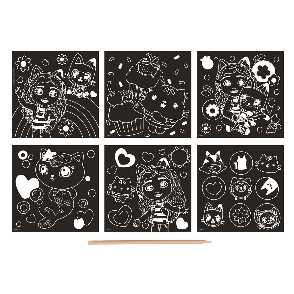 Moxy scratch kaarten gabby's poppenhuis set, 7dlg.