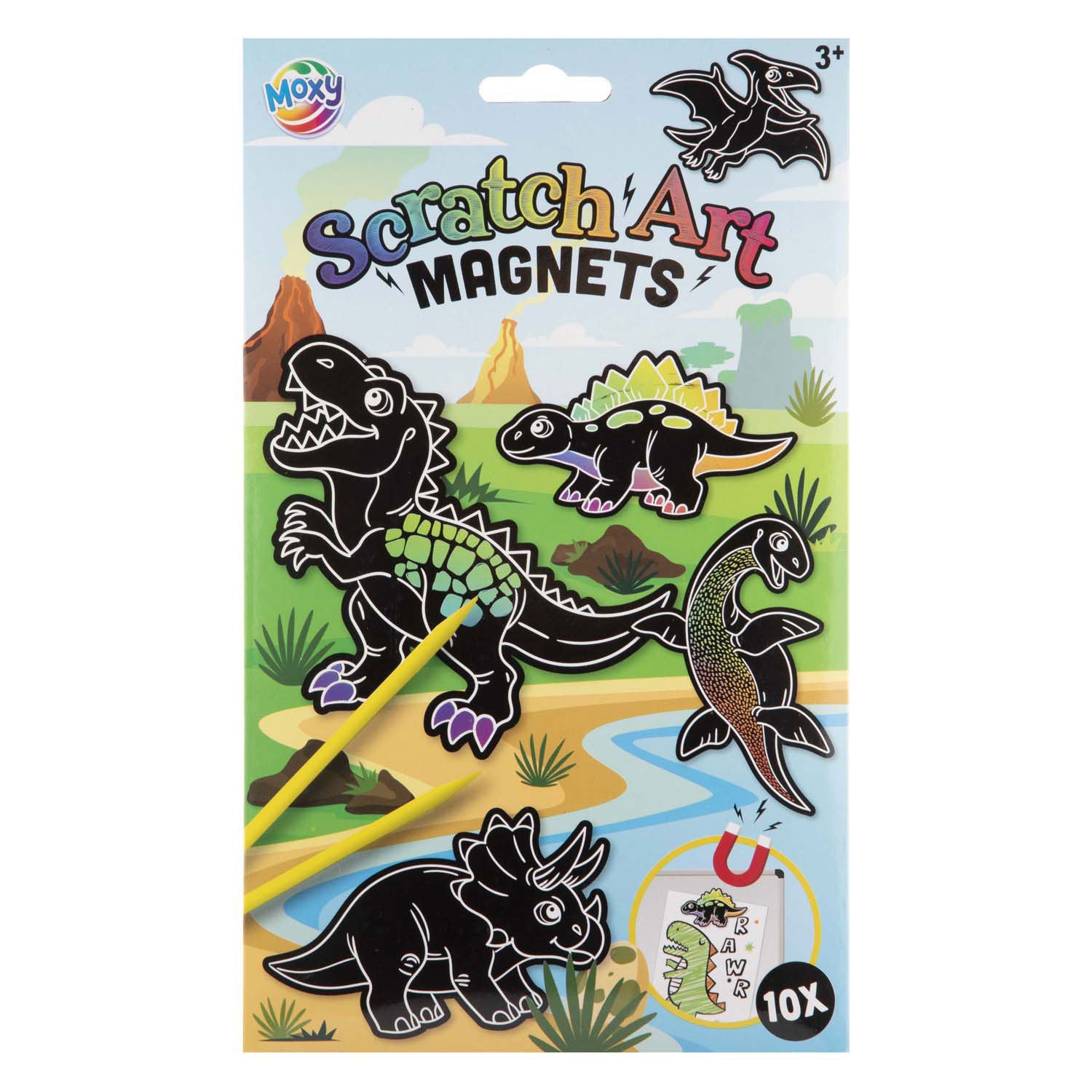Creative craft group scratch magneten maken dino