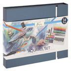 Nassau fine art aquarel art verf- en tekenset, 34dlg.