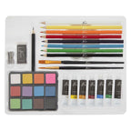 Nassau fine art aquarel art verf- en tekenset, 34dlg.