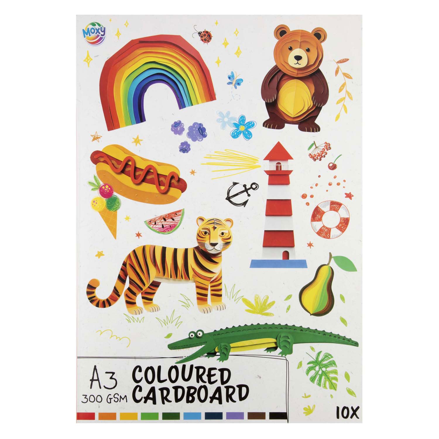 Creative Craft Group - Creative Craft Group Gekleurd karton a3 10 vellen - 10 kleuren 300 gsm