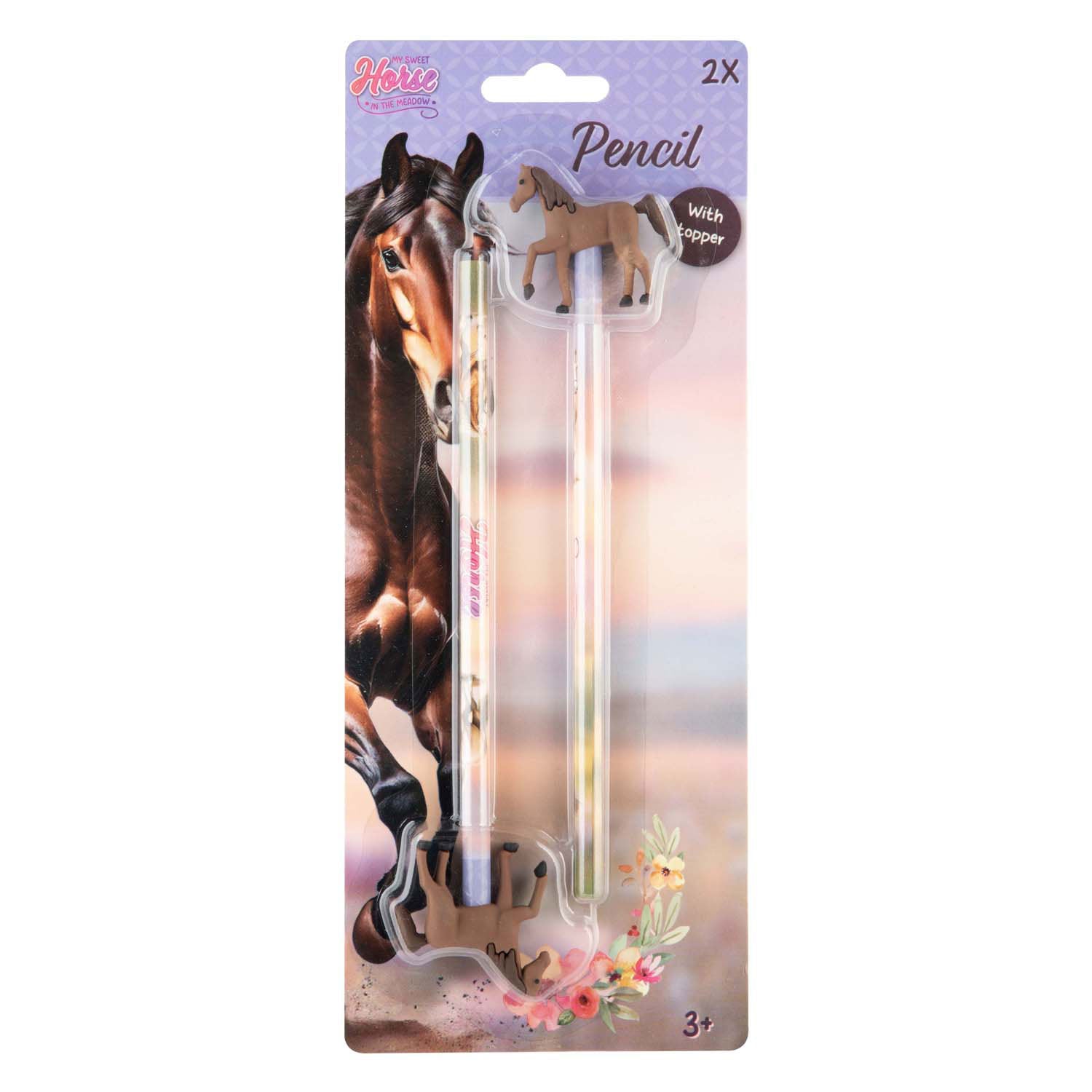 Moxy horse potloden 2 stuks met topper 3 ass