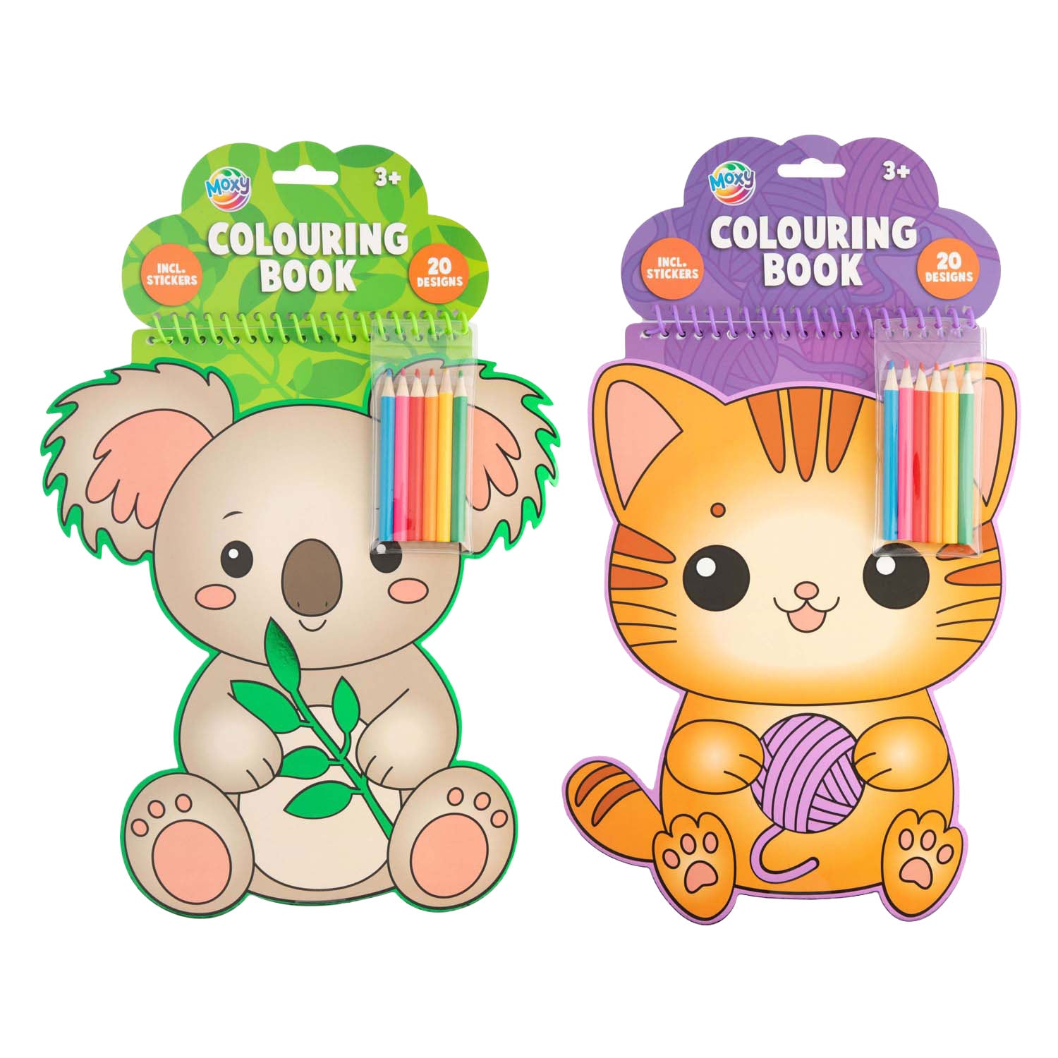 Creative craft group kleurboek in dierenvorm - 20 vellen + 6 potloden