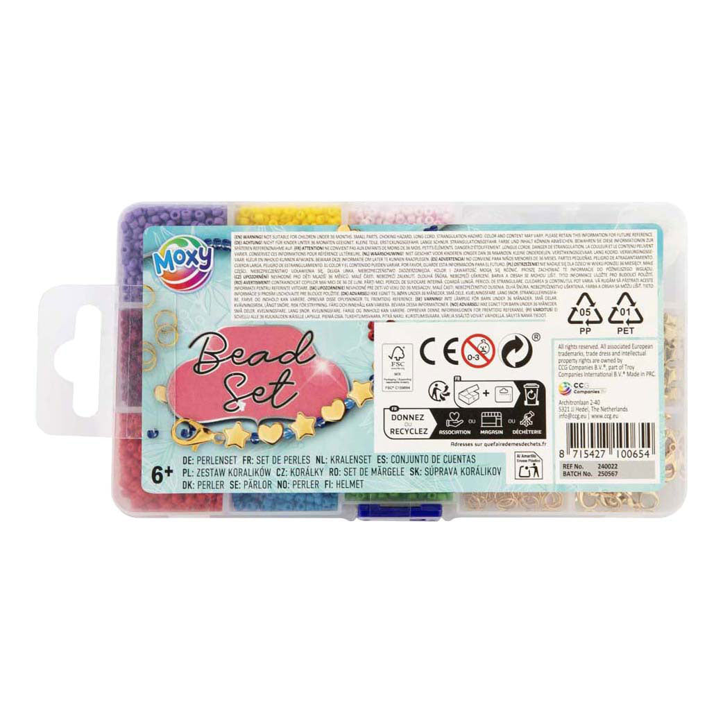 Creative Craft Group - Creative Craft Group Kralen in opbergbox - 9 kleuren + draad