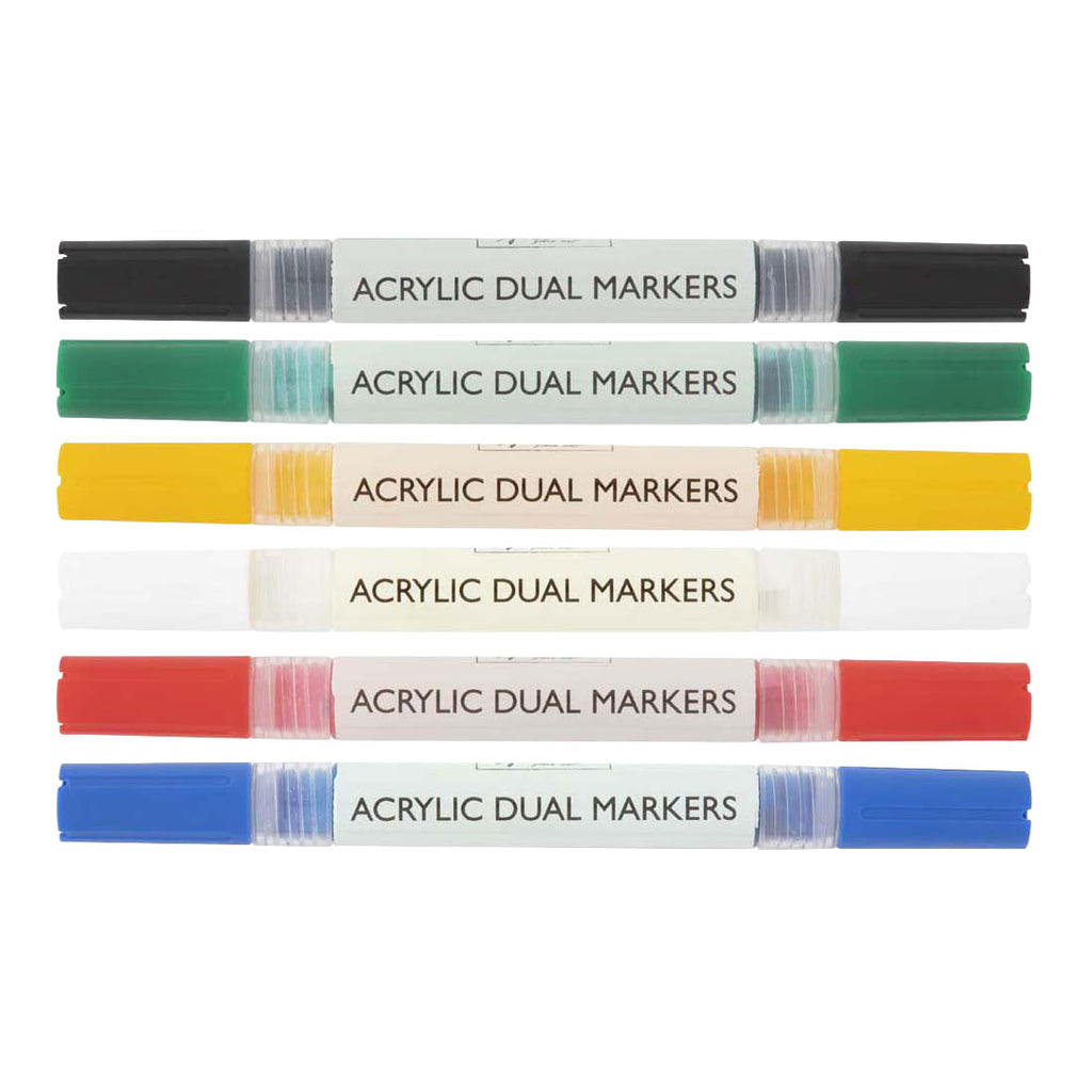 Nassau dual acrylmarkers 6 stuks